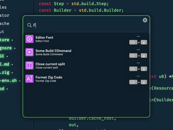 Command Palette Popover Window