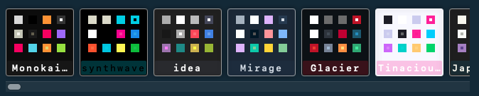 Screenshot of how the theme selection UI currently looks